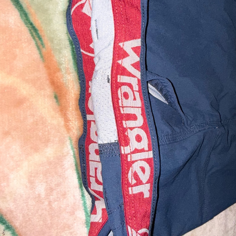 Wrangler Navy Shorts with Red and White Accents
